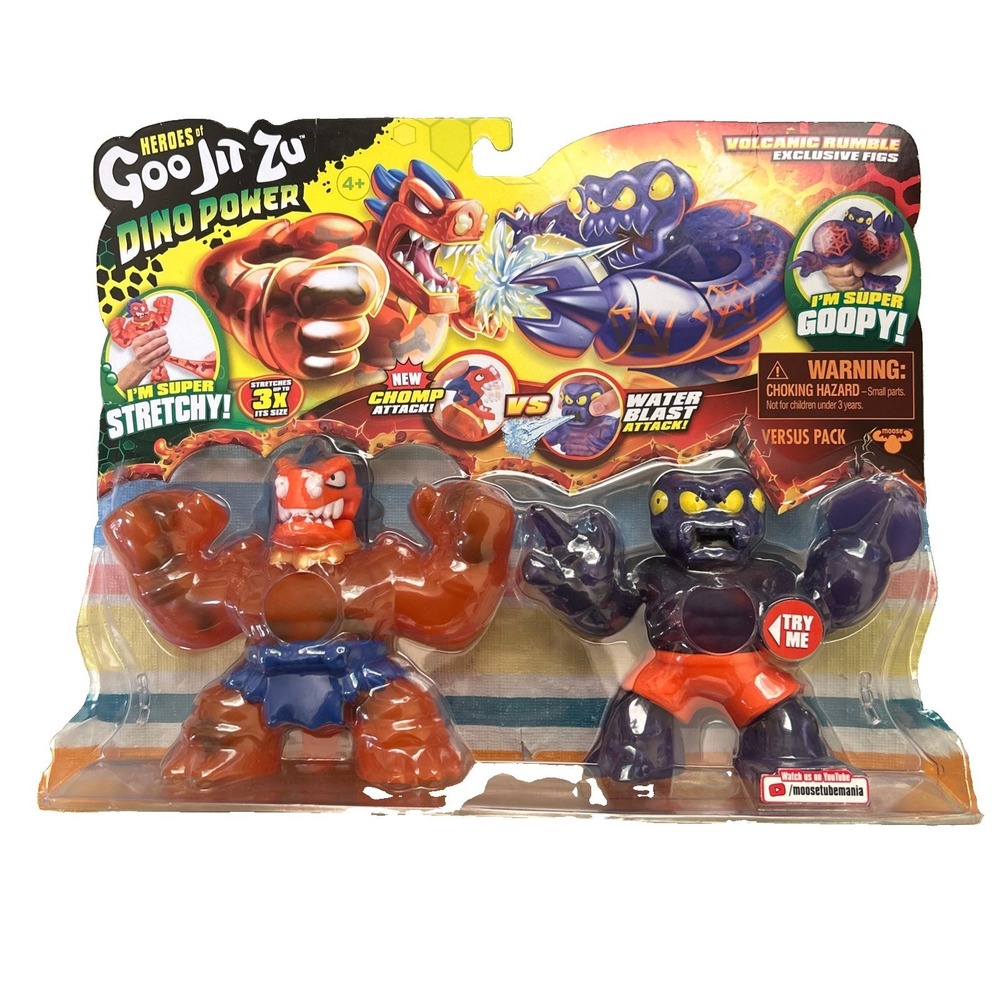 Heroes of Goo Jit Zu DINO POWER VOLCANIC RUMBLE Action Figure 2 Pack, NEW!